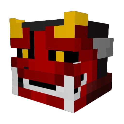 Baroha Minecraft avatar head, 3D render