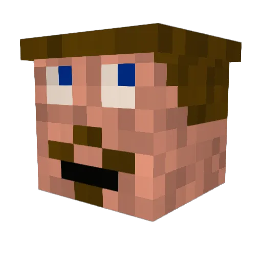 BaronBK Minecraft avatar head, 3D render