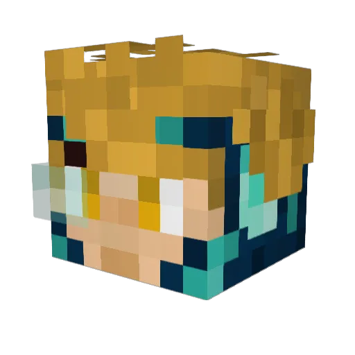 BaronHydra Minecraft avatar head, 3D render