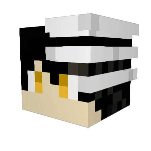 BaroqueBlock Minecraft avatar head, 3D render