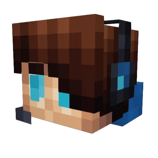 Barretilla Minecraft avatar head, 3D render