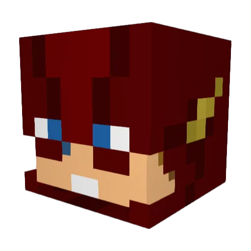 BarryAllenX Minecraft avatar head, 3D render