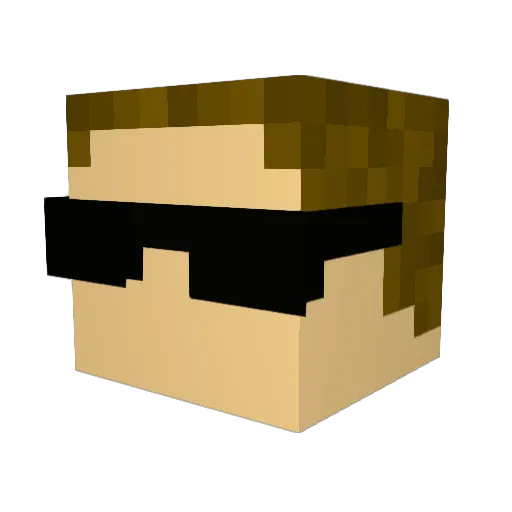 BarryLlewellyn Minecraft avatar head, 3D render