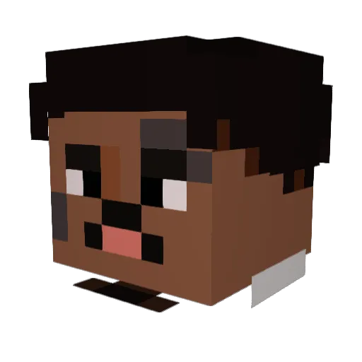 Bartaffe Minecraft avatar head, 3D render