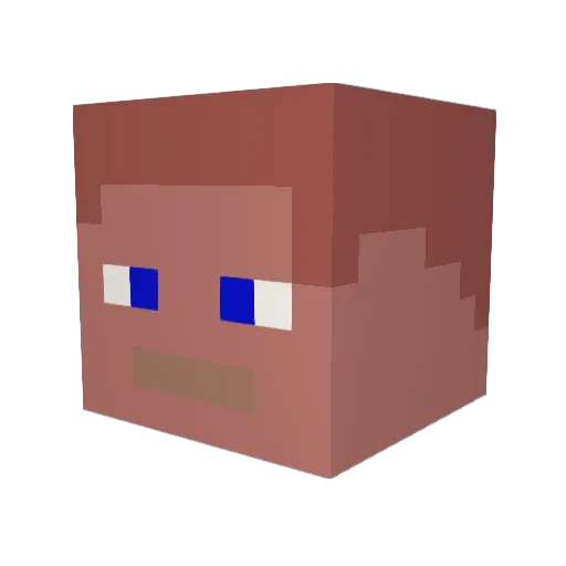 BarthVall Minecraft avatar head, 3D render