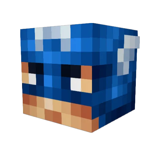 Bartinou Minecraft avatar head, 3D render