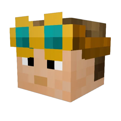 Bartoq Minecraft avatar head, 3D render