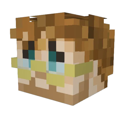 Bartturbo Minecraft avatar head, 3D render