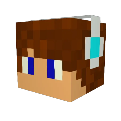 BartuB Minecraft avatar head, 3D render