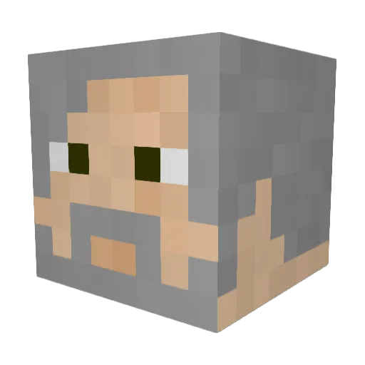Bartwkm Minecraft avatar head, 3D render
