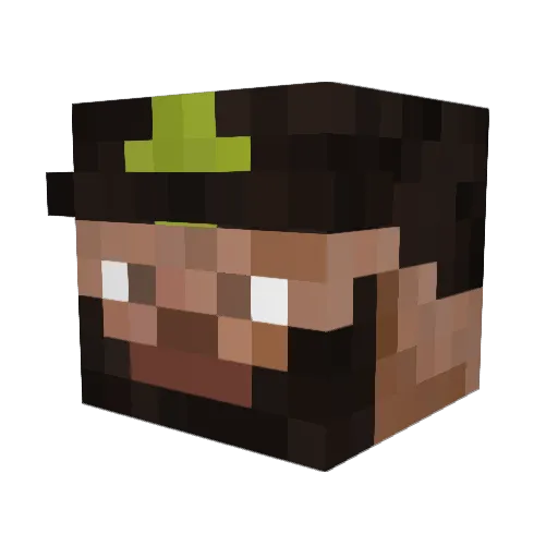 Baruk Minecraft avatar head, 3D render
