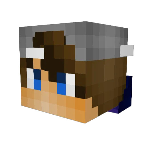 Bas0 Minecraft avatar head, 3D render
