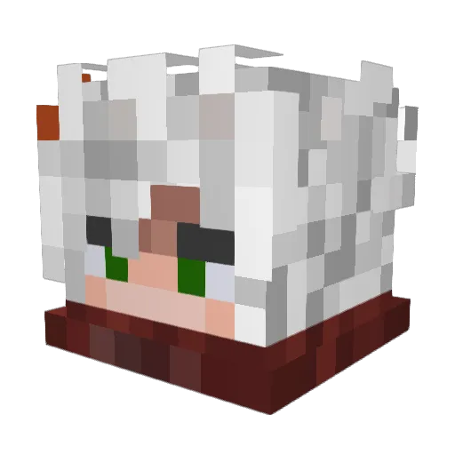Bas1lisk Minecraft avatar head, 3D render