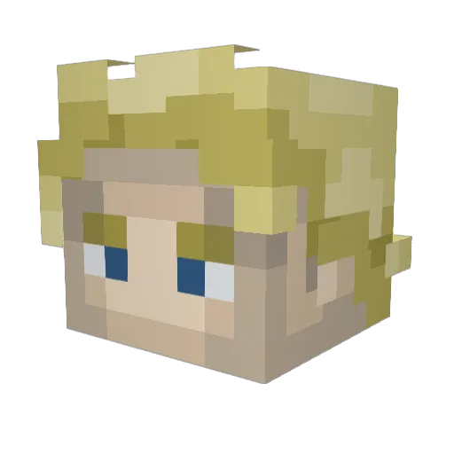 Basa012 Minecraft avatar head, 3D render
