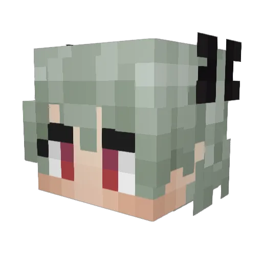 Basamaru_ Minecraft avatar head, 3D render