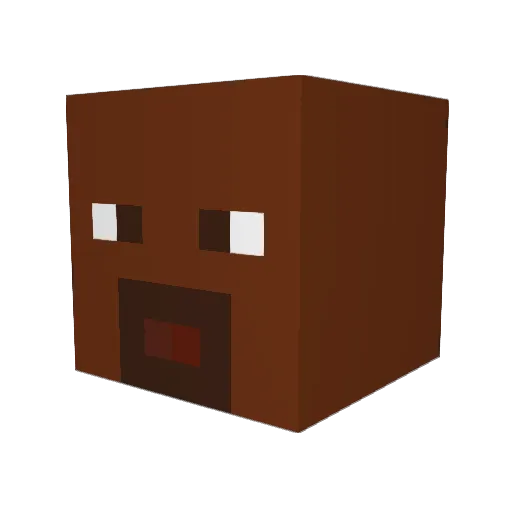BaseDownLow Minecraft avatar head, 3D render