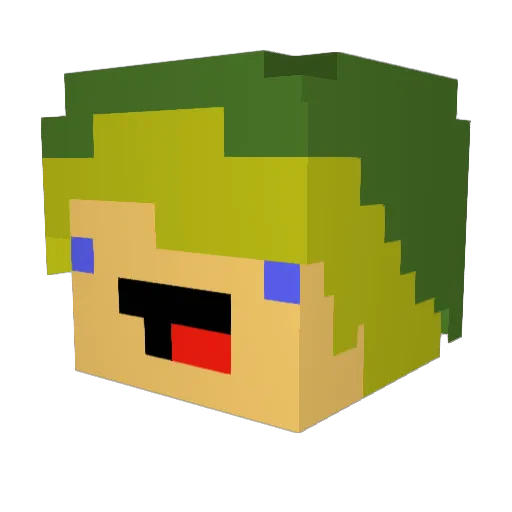 BaseSteve Minecraft avatar head, 3D render