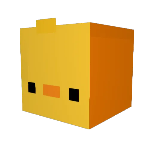 Base_Crazy Minecraft avatar head, 3D render