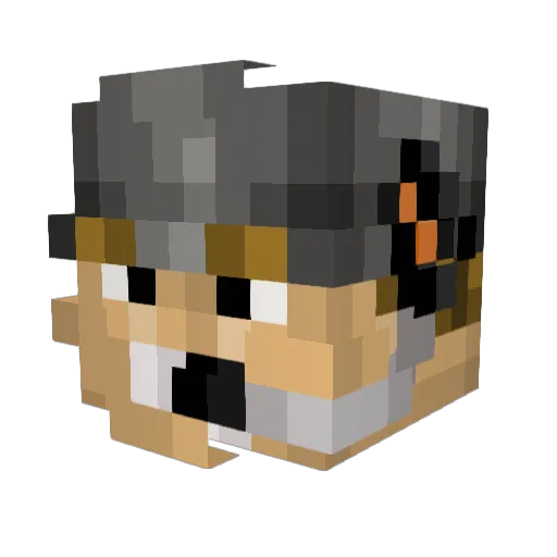 Baseballers Minecraft avatar head, 3D render