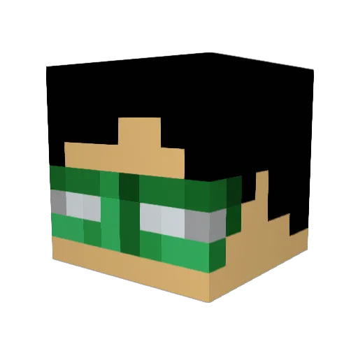 Baseostrich Minecraft avatar head, 3D render