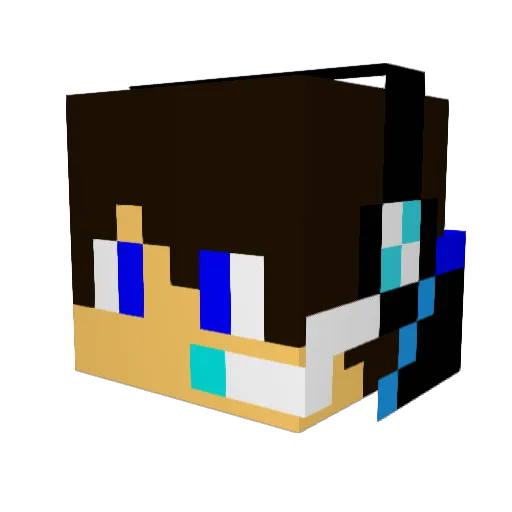 Baserap Minecraft avatar head, 3D render
