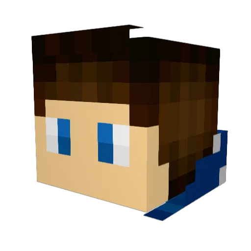 Bash_YT Minecraft avatar head, 3D render