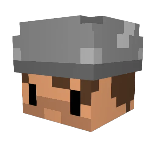 Bashekis Minecraft avatar head, 3D render
