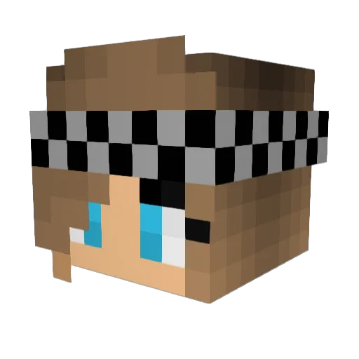 BasicGirl Minecraft avatar head, 3D render