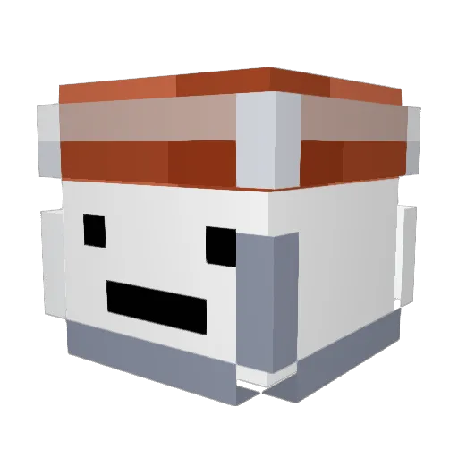 BasicJar Minecraft avatar head, 3D render