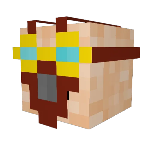 BasicWhiteLitch Minecraft avatar head, 3D render