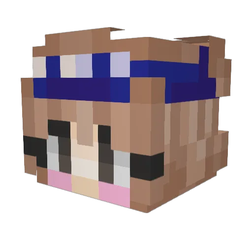 Basiii_ Minecraft avatar head, 3D render