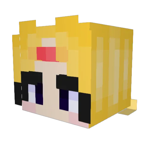 Basilchan Minecraft avatar head, 3D render