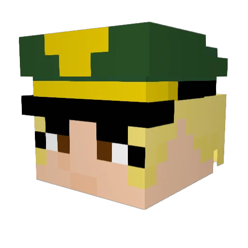 Basilisk_Actual Minecraft avatar head, 3D render