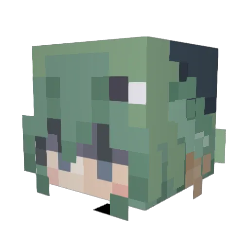 BasilxDhehe Minecraft avatar head, 3D render