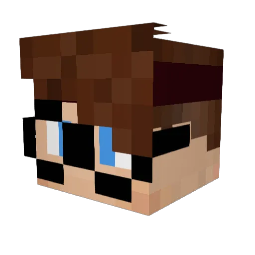 BasingaTV Minecraft avatar head, 3D render