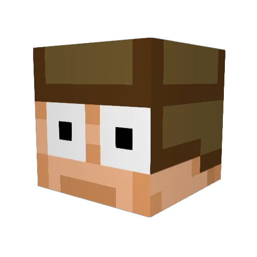 Baskato Minecraft avatar head, 3D render
