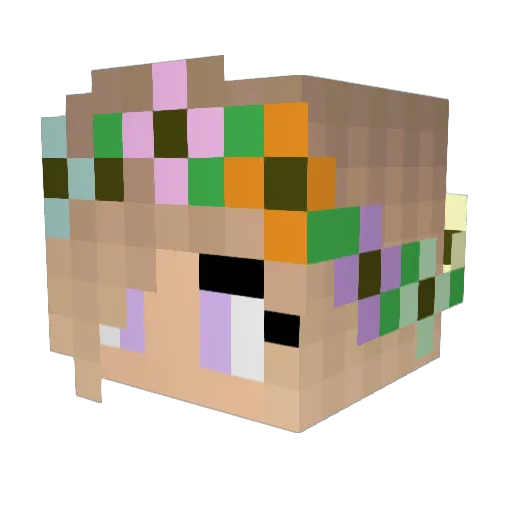 BasketballGirl3 Minecraft avatar head, 3D render