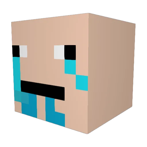 Baskful Minecraft avatar head, 3D render