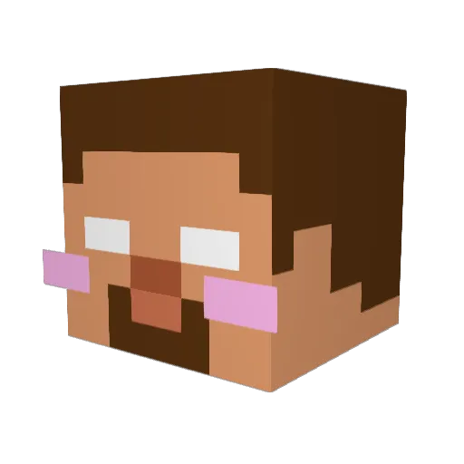Basopath Minecraft avatar head, 3D render