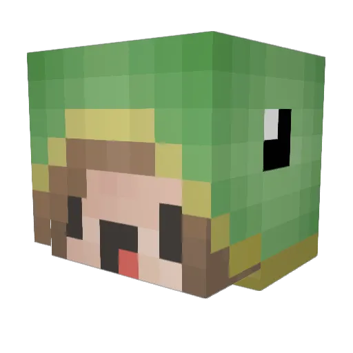 BassAnt Minecraft avatar head, 3D render