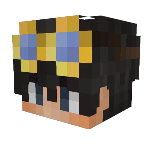 BassFetti Minecraft avatar head, 3D render