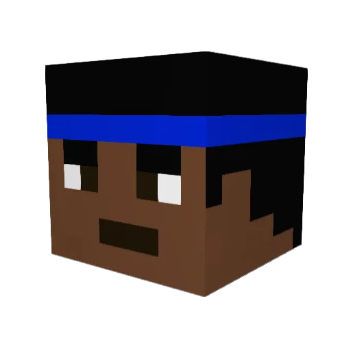 Bassgrabber Minecraft avatar head, 3D render