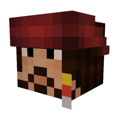 Bassxmarco Minecraft avatar head, 3D render