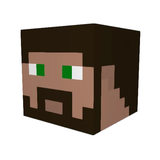 Bastarden Minecraft avatar head, 3D render