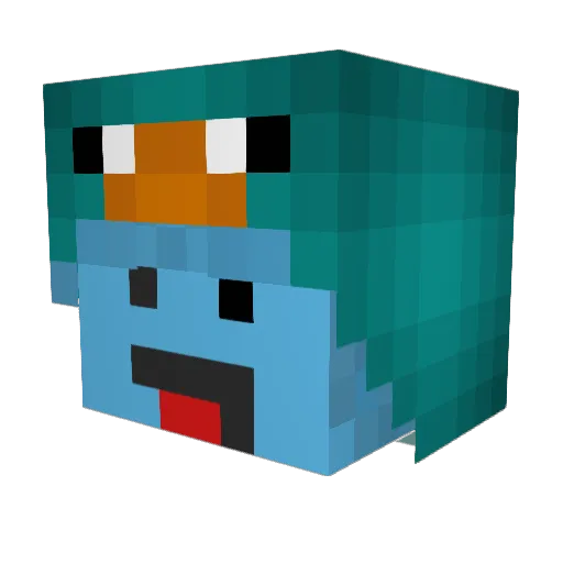 Basteet Minecraft avatar head, 3D render