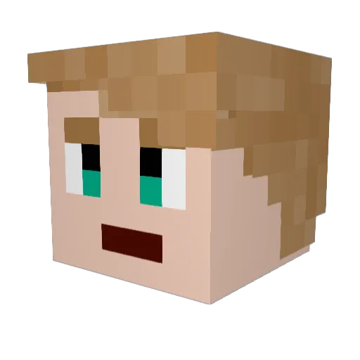 Basti978 Minecraft avatar head, 3D render