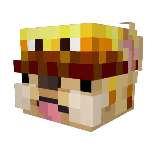 BastionSecond Minecraft avatar head, 3D render
