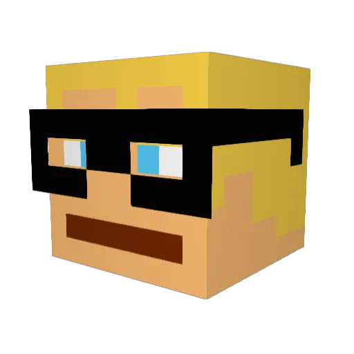 Bastr_Qc Minecraft avatar head, 3D render