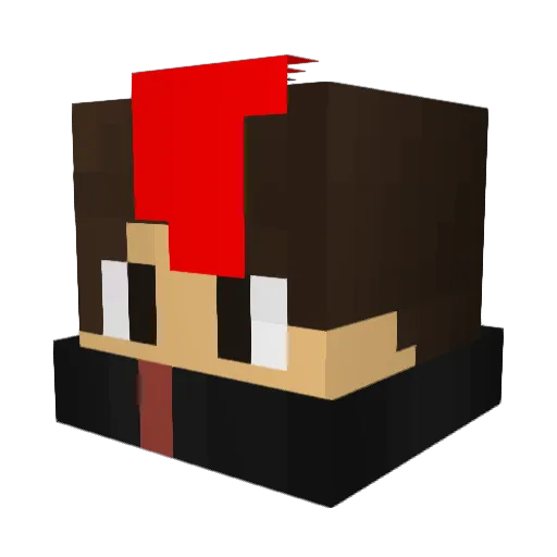 BasuraFox Minecraft avatar head, 3D render