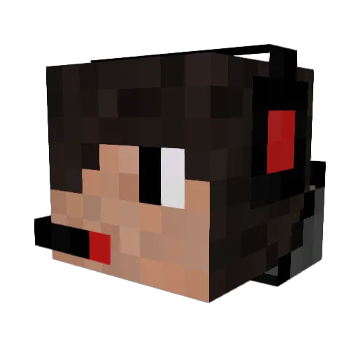Bat0 Minecraft avatar head, 3D render